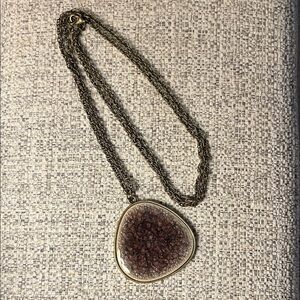 Amethyst Druzy Soft‎ Triangle Pendant Necklace